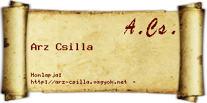 Arz Csilla névjegykártya